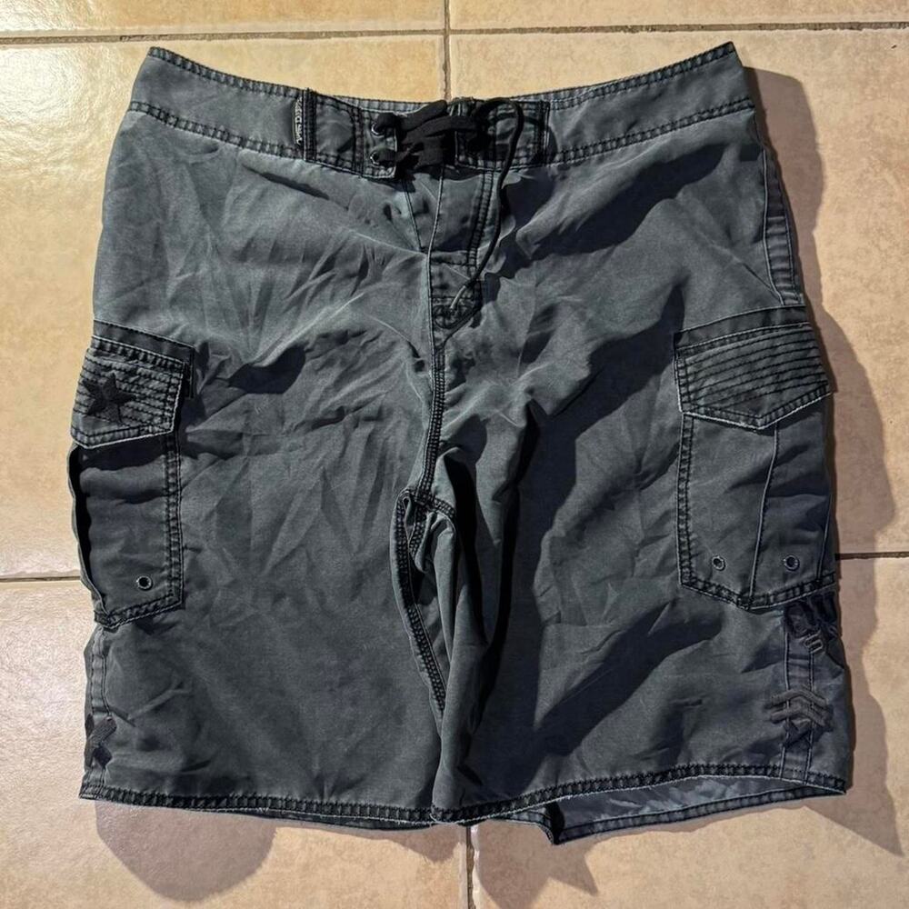 Vintage y2k 2000s faded quiksilver Cargo Swimming Trunks size 33 in Mens